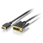 Equip EQUIP119323 HDMI-DVI (18+1) kábel; aranyozott; 3 m