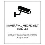 Nestron FM-01 Magyar és angol nyelvű figyelmeztető matrica: "Kamerával megfigyelt terület"; 175x200 mm