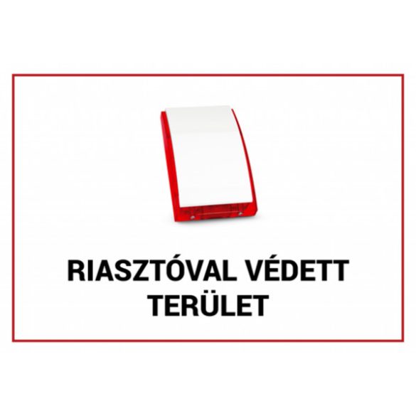 Nestron FTB-RVT01 Műanyag figyelmeztető tábla: "Riasztóval védett terület"; 210x300x1 mm