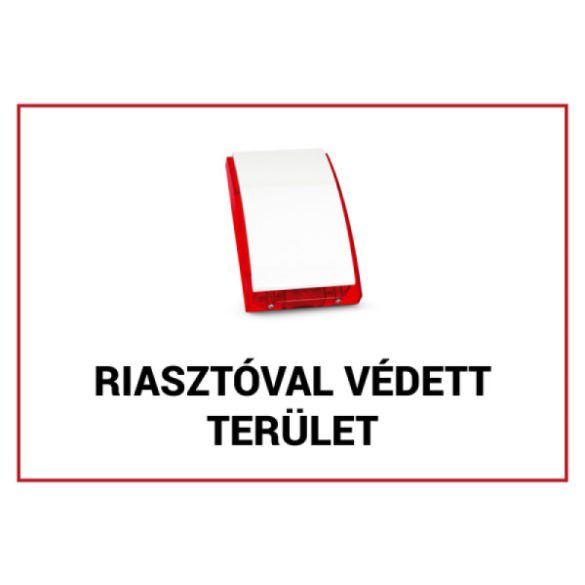 Nestron FTB-RVT01 Műanyag figyelmeztető tábla: "Riasztóval védett terület"; 210x300x1 mm