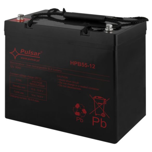 Pulsar HPB55-12 Akkumulátor 12V 55 Ah; HPB széria; csatlakozó: 14mm (F13)