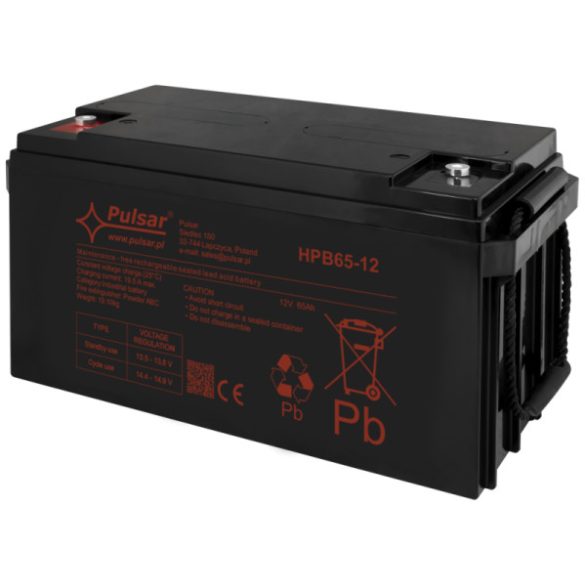Pulsar HPB65-12 Akkumulátor 12V 65Ah; HPB széria; csatlakozó: 14mm (F13)