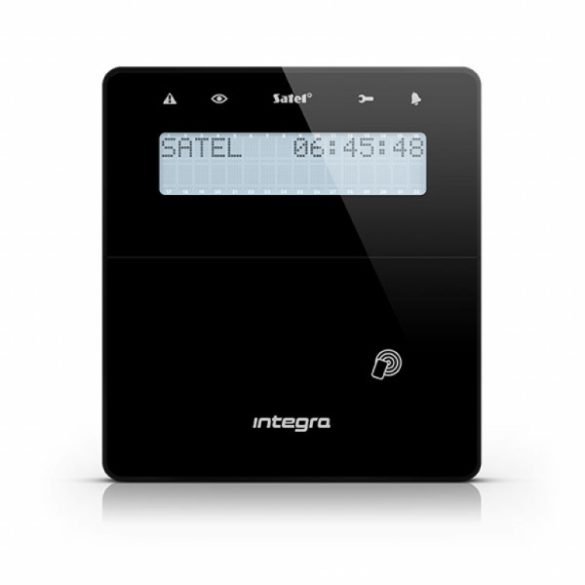 Satel INT-KLFR-B LCD kezelő INTEGRA központokhoz; kártyaolvasóval és lenyíló billentyűzetvédővel; fekete