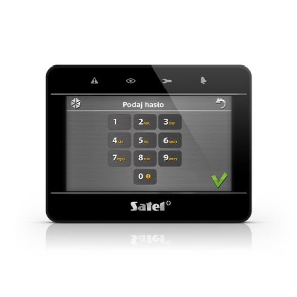 Satel INT-TSG-B 4.3" érintőképernyős kezelő; fekete