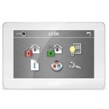 Satel INT-TSH-WSW 7" érintőképernyős kezelő; fehér előlap, ezüst keret, fehér hátlap