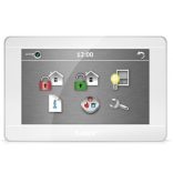 Satel INT-TSH-WSW 7" érintőképernyős kezelő; fehér előlap, ezüst keret, fehér hátlap