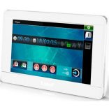 Satel INT-TSI-WSW 7" testreszabható érintőképernyős kezelő; fehér előlap, ezüst keret, fehér hátlap