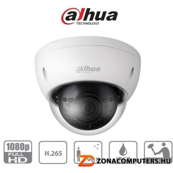 DAHUA IPC-HDBW1230EP-0306B 2MP IP vandálbiztos dome kamera, fix 3.6mm objektív