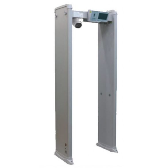 Hikvision ISD-SMG318LT-F Fémérzékelő kapu beépített testhőmérséklet méréssel; 160x120; 18 független érzékelési zóna; LCD