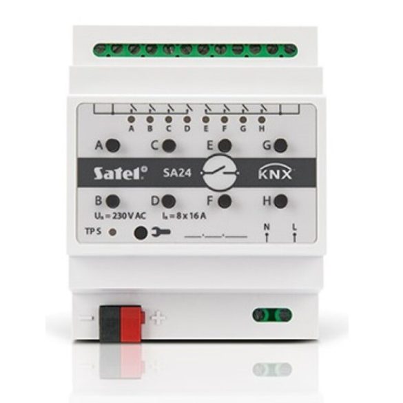 Satel KNX-SA 24 Univerzális kapcsoló KNX automatizálási rendszerhez; 8 relé kimenet