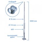   Nestron KO-5-76-K-T-KV-2A Tüzihorganyzott kameratartó oszlop; 5 m magas