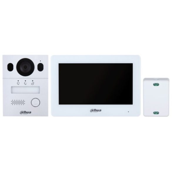 Dahua KTX01(S) Kétvezetékes hibrid video-kaputelefon szett; VTO2003F + VTH5123H-W + VTNC1003C; felületre szerelhető
