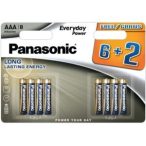   Panasonic LR03EPS/8BW 6+2F 1.5V AAA mikro tartós alkáli elem