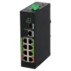   Dahua LR2110-8ET-120 10 portos ipari ePoE switch (120 W); 6 PoE+ / 2 HiPoE / 1 RJ45 + 1 SFP uplink port;nem menedzselhető