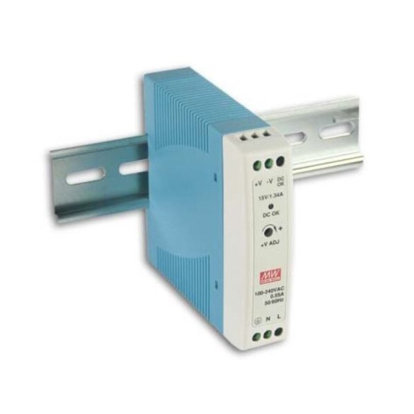 Mean Well MDR-20-12 Ipari tápegység; 12V; 1.67A; 20W; DIN sínre szerelhető