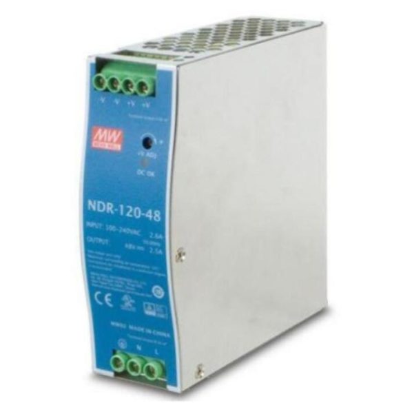 Mean Well NDR-120-48 Ipari tápegység; 48V; 2.5A; 120W; DIN sínre szerelhető