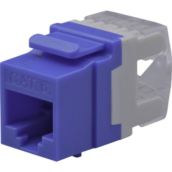 Nestron NPN-KEY-1C6U-180C-BL Keystone UTP csatlakozó; Cat6; 180°; dual IDC (Krone/110); kék
