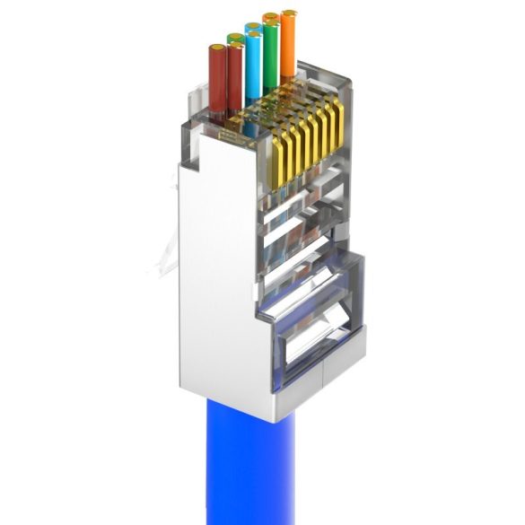Nestron NPN-RJ45-1C6PTSF-PC10 Árnyékolt RJ45 csatlakozó; Cat6; átfűzhető; fali és patch kábelekhez; 10 db/csomag