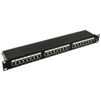   Nestron NRPP-RJ45-124SF-H 19" patch panel; 24 port; Cat6; árnyékolt; tehermentesítővel; dual IDC (Krone/110)