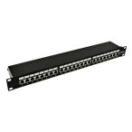   Nestron NRPP-RJ45-224SF-H 19" patch panel; 24 port; Cat6A; árnyékolt; tehermentesítővel; dual IDC (Krone/110)