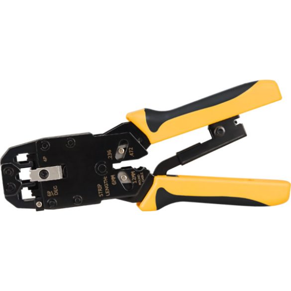 Nestron NTC-200AR Moduláris krimpelő fogó; 10P10C, 8P8C(RJ45), 6P6C(RJ12), 6P4C(RJ11), 4P4C, 4P2C