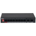   Dahua PFS3010-8ET-96-V2 10 portos PoE switch (96 W); 7 PoE+ / 1 HiPoE+ / 2 RJ45 uplink port; nem menedzselhető
