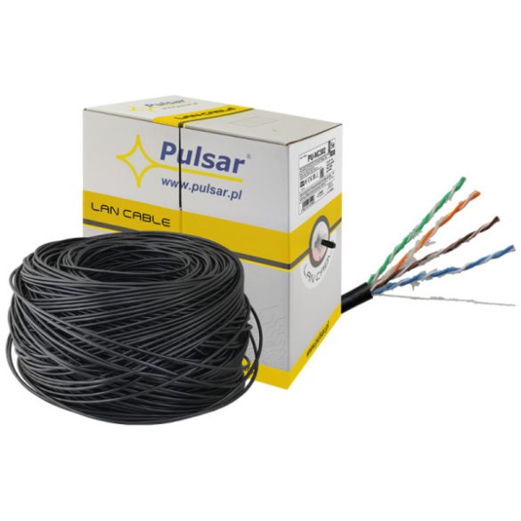 Pulsar PU-NC302 UTP kültéri kábel; Cat5e; 24AWG 0,5mm réz mag; PE köpeny / gél kitöltés; Fca; 305 m/doboz