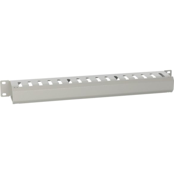 Pulsar RAOK-1M-G 19" kábel rendező panel; 1U; vízszintes; fedéllel; fém; szürke