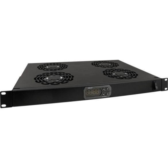 Pulsar RAWP-1R 19" ventilátor panel beépített termosztáttal; 1U; 4 ventilátor