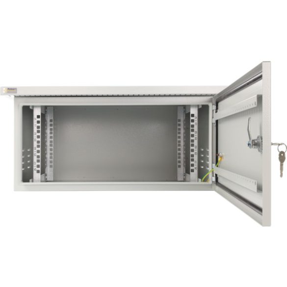 Pulsar RK464-G 19" 4U 600x400 fali rack szekrény; készre szerelt; vandálbiztos; szürke
