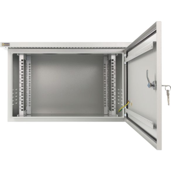 Pulsar RK664-G 19" 6U 600x400 fali rack szekrény; készre szerelt; vandálbiztos; szürke