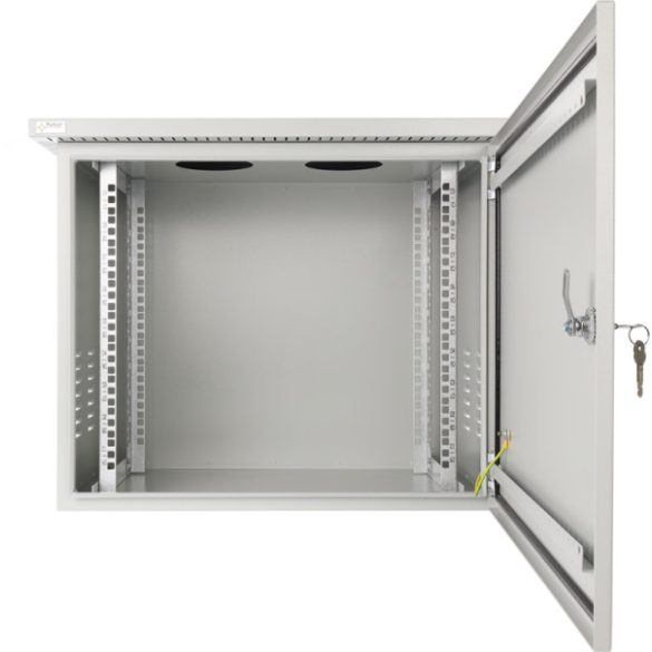 Pulsar RK964-G 19" 9U 600x400 fali rack szekrény; készre szerelt; vandálbiztos; szürke