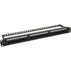   Pulsar RP-U24H5 19" patch panel; 24 port; cat5e; árnyékolatlan; tehermentesítővel; 180 fokos modulok
