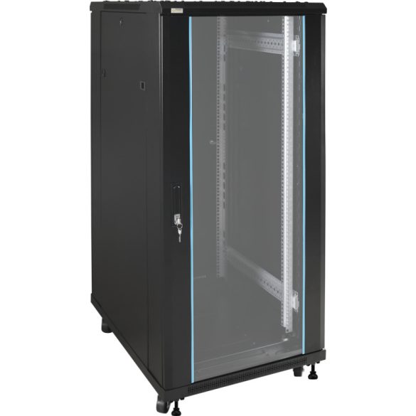 Pulsar RS2768 19" 27U 600x800 álló rack szekrény; lapra szerelt; fekete