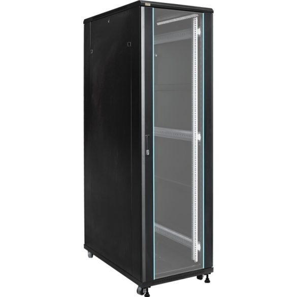 Pulsar RS4261 19" 42U 600x1000 álló rack szekrény; lapra szerelt; fekete