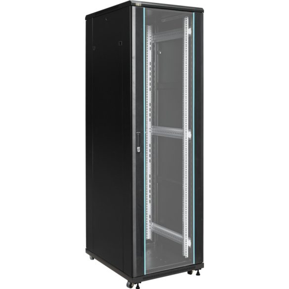 Pulsar RS4268 19" 42U 600x800 álló rack szekrény; lapra szerelt; fekete