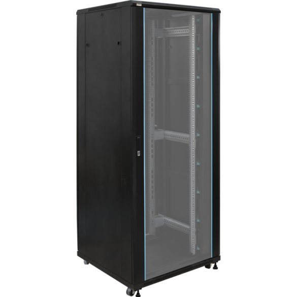 Pulsar RS4288 19" 42U 800x800 álló rack szekrény; lapra szerelt; fekete