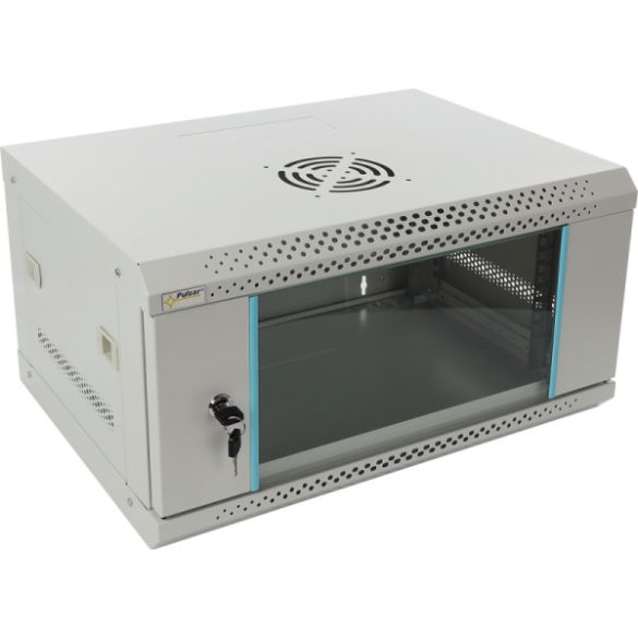 Pulsar RW454-G 19" 4U 540x400 fali rack szekrény; készre szerelt; szürke; könnyített kialakítás