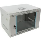  Pulsar RW654-G 19" 6U 540x400 fali rack szekrény; készre szerelt; szürke; könnyített kialakítás