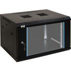   Pulsar RW664 19" 6U 600x450 fali rack szekrény; készre szerelt; fekete