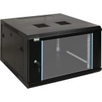   Pulsar RW666 19" 6U 600x600 fali rack szekrény; készre szerelt; fekete