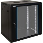   Pulsar RWA1264 19" 12U 600x450 fali rack szekrény; lapraszerelt; fekete
