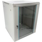   Pulsar RWA1566-G 19" 15U 600x600 fali rack szekrény; lapraszerelt; szürke; könnyített kialakítás