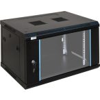   Pulsar RWA664 19" 6U 600x450 fali rack szekrény; lapra szerelt; fekete