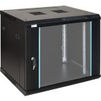   Pulsar RWA964 19" 9U 600x450 fali rack szekrény; lapraszerelt; fekete