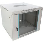   Pulsar RWA966-G 19" 9U 600x600 fali rack szekrény; lapraszerelt; szürke; könnyített kialakítás
