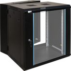   Pulsar RWD1266 19" 12U 600x600 fali rack szekrény; kiforgatható; készre szerelt; fekete