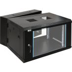   Pulsar RWD666 19" 6U 600x600 fali rack szekrény; kiforgatható; készre szerelt; fekete