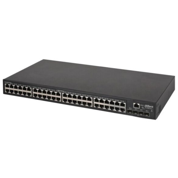 Dahua S5500-48GT4XF-E-V2 52 portos központi switch; 48 Gbit / 4 10Gbit SFP uplink port; menedzselhető