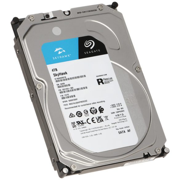 Seagate ST4000VX016 SkyHawk; 4TB biztonságtechnikai merevlemez; 256 MB cache; 24/7 alkalmazásra